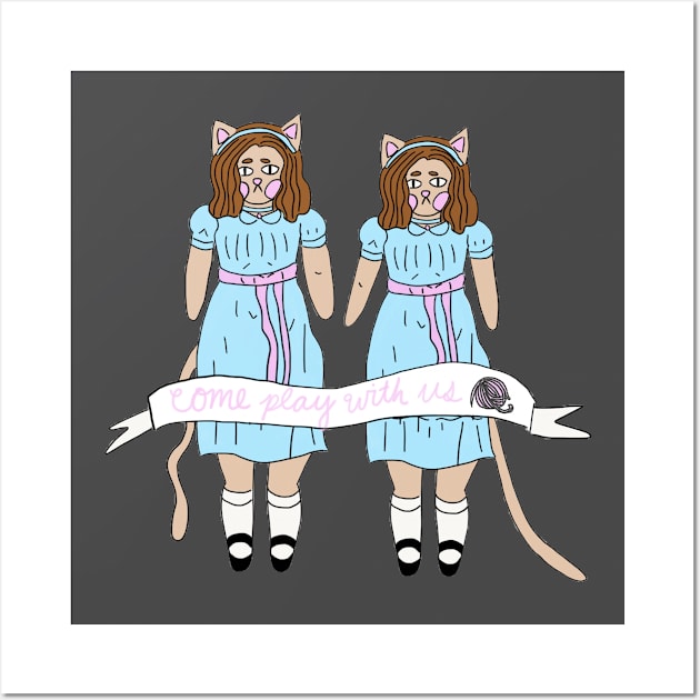 The Shining Cat Twins Wall Art by freakinamelia